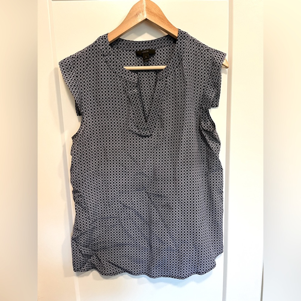 JCrew printed silk top